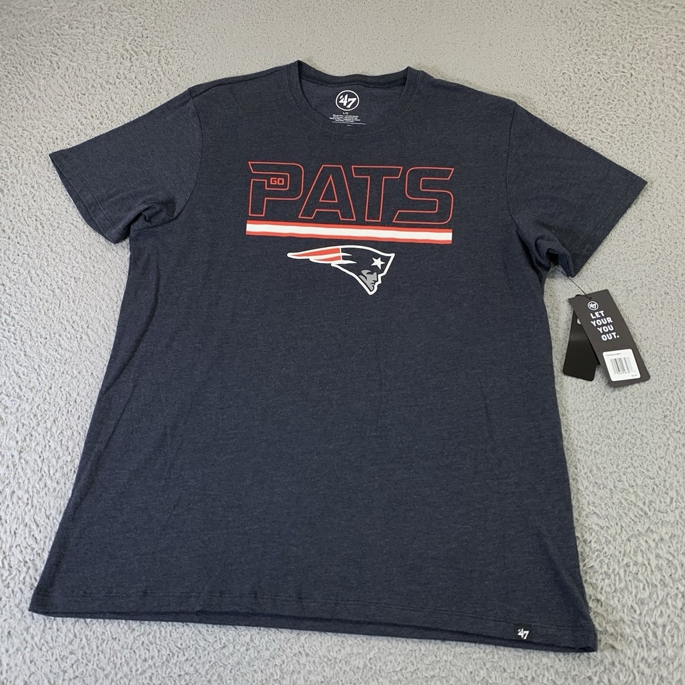 NWT New England Patriots T-Shirt Mens Large 47 Brand Graphic Tee Go‎ Pats NFL